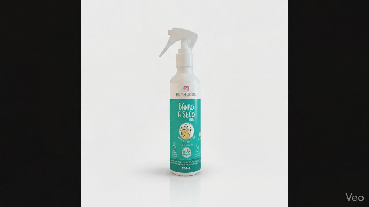 Banho a Seco Spray Natural Vegano  para cães e gatos 240mL - Pethucos